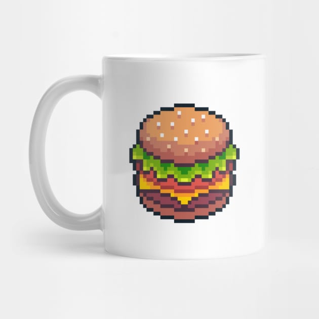 Pixel Art Hamburger Retro Gaming by RetroGeek